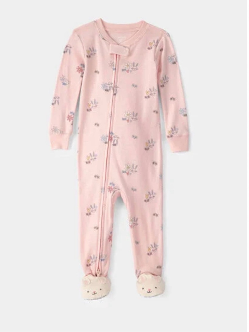 Baby Girl Easter Bunny 100% Cotton Snug Fit 1-Piece Pajama - Pink